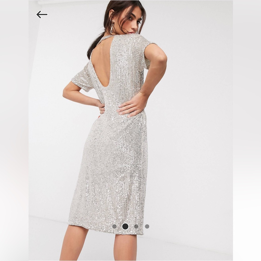 NWT sequined silver dress
